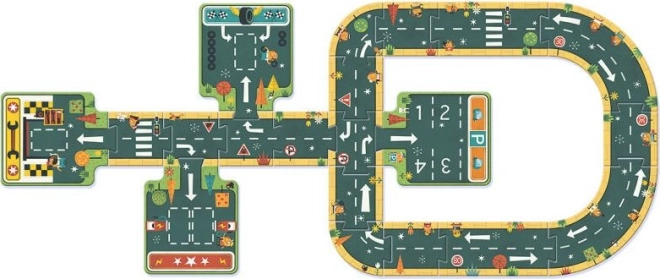 Flexible road made of 21 pieces