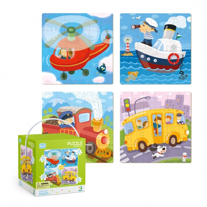 Dodo Transport Vehicles Puzzle Set 4-in-1