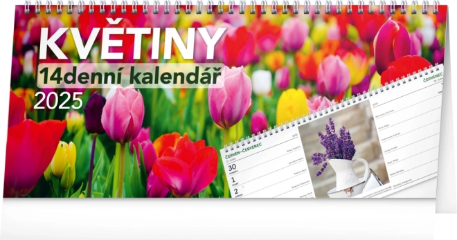 Desk calendar with flowers 2025 – biweekly