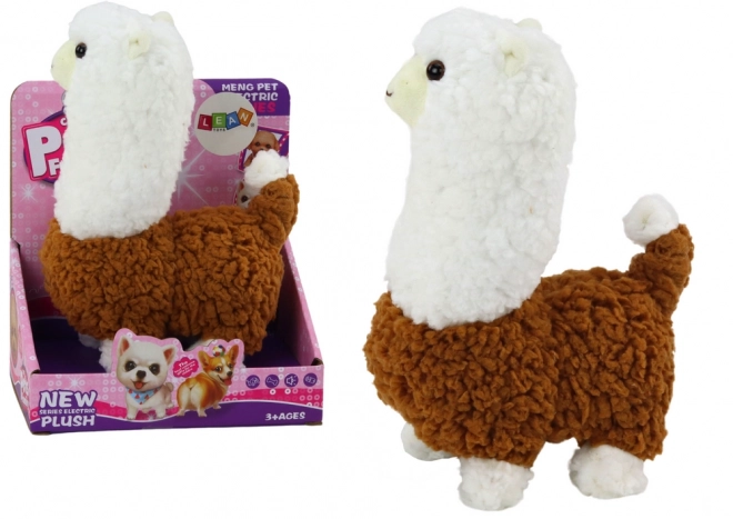 Interactive Brown Alpaca Toy