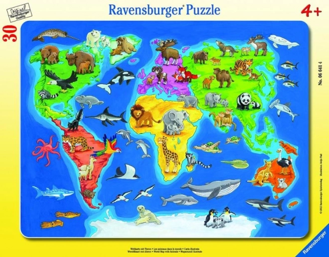 World Map with Animals Puzzle