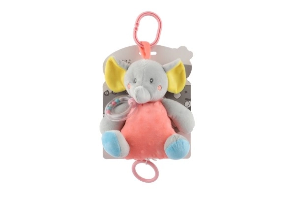 Musical Elephant Peach and Gray 18 cm