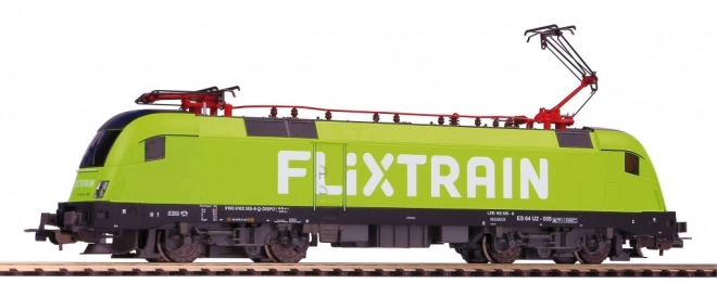 Electric train locomotive with pantographs Flixtrain