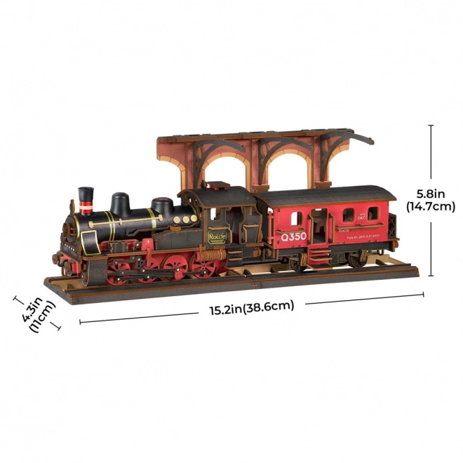 Robotic Vintage Steam Locomotive 3D Wooden Puzzle