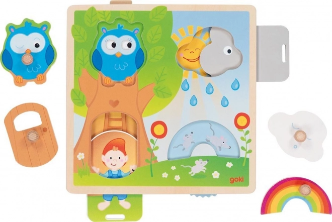 Goki Wooden Moving Forest Puzzle