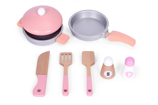 Children's Pink Play Kitchen with Accessories