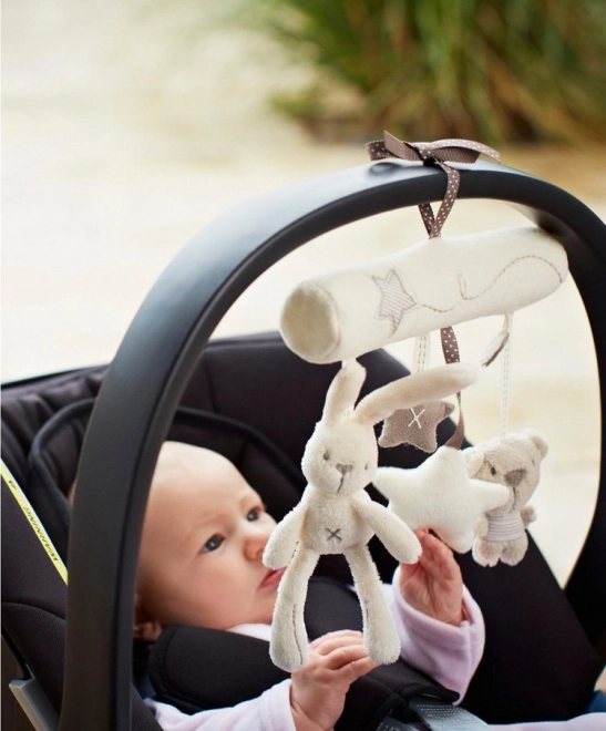 Stroller Mobile Toy - Gray and White Animals