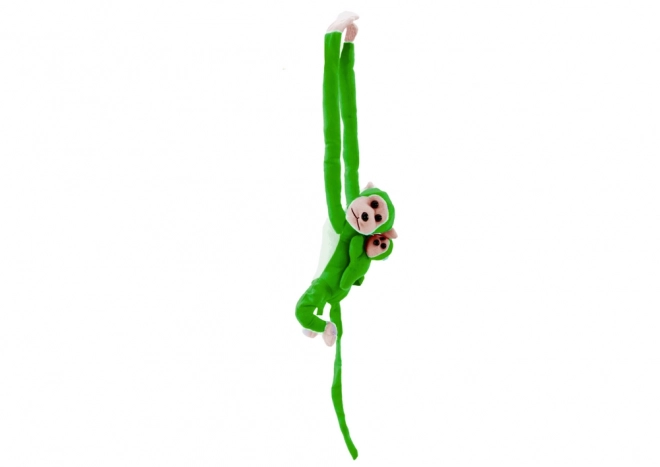 Plush Monkey Toy with Baby Green 70 cm