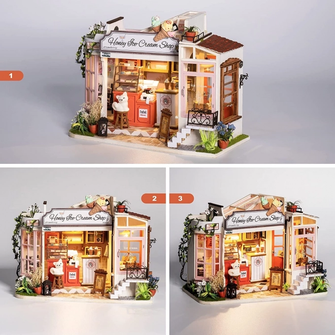 Rolife DIY Miniature Honey Ice Cream Shop with LED Lights