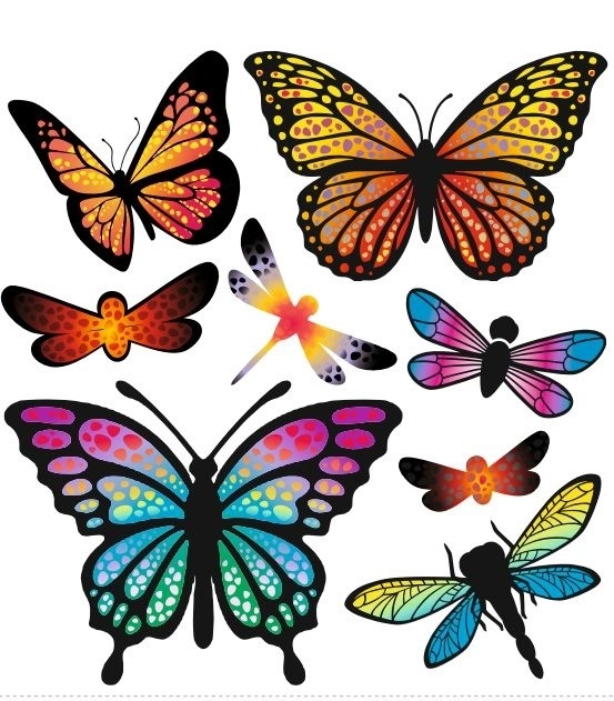 Rainbow Butterfly Iron-On Patches Small Sheet