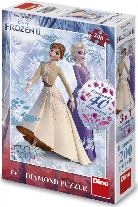 Frozen 2 Puzzle with Gems, 200 Pieces