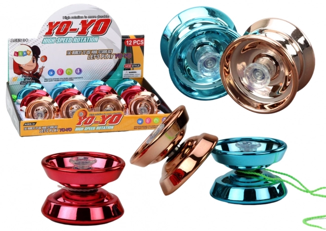 Classic Aluminum Yoyo in Blue, Gold, and Red