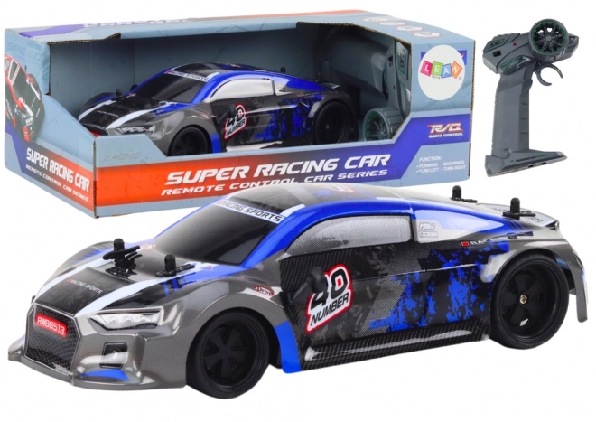 Remote Controlled RC Car with Rubber Wheels in Blue
