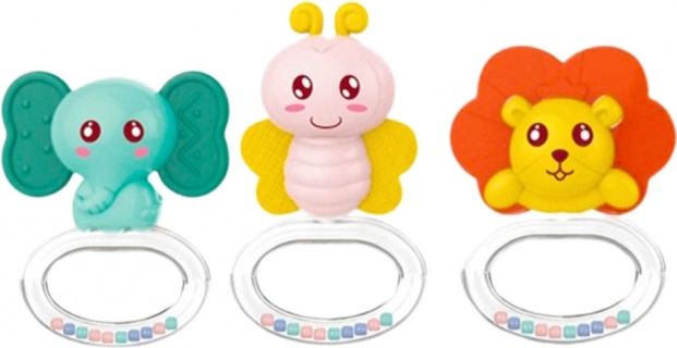 Set of Rattles and Teethers for Babies Animals 6 pcs