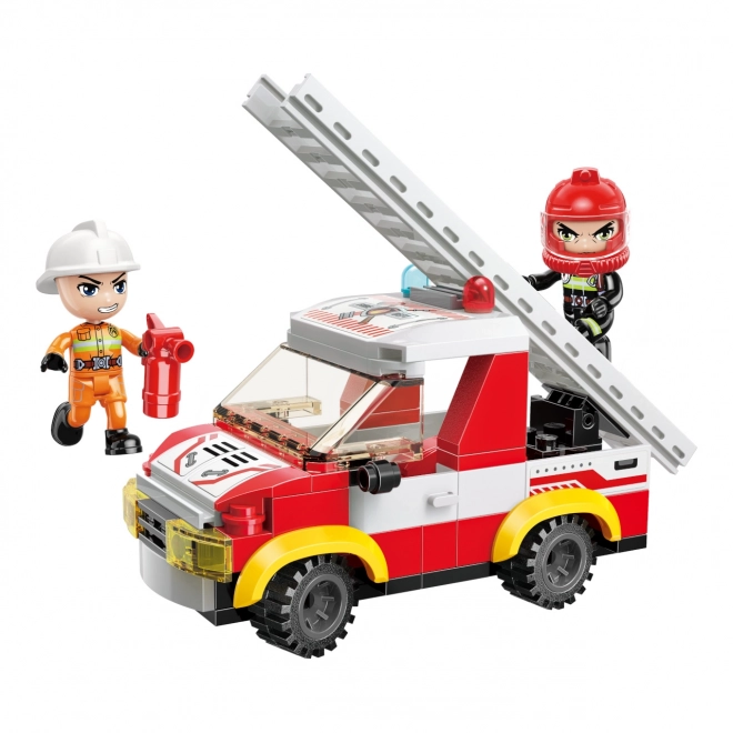 Qman Mine City Fire Ladder Truck