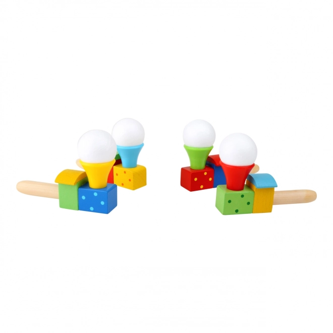 Wooden Blow Ball Train Game