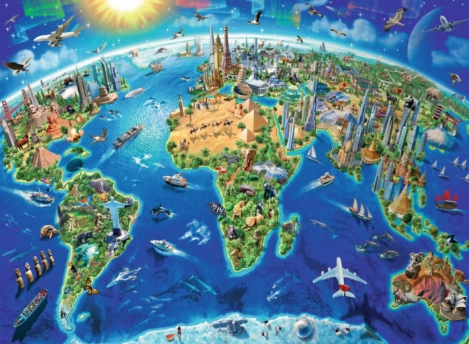 Ravensburger World Landmarks Map Puzzle XXL