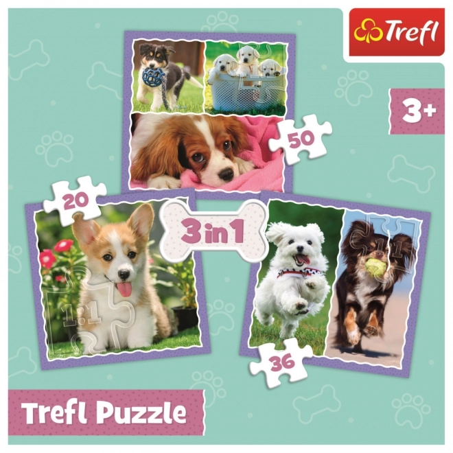 Adorable Dogs 3-in-1 Puzzle