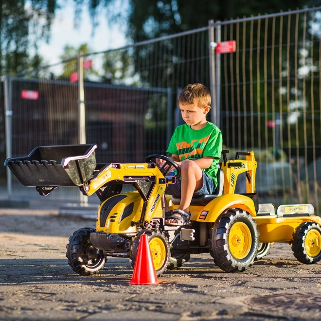 Pedal Tractor Komatsu with Front and Rear Bucket and Roller