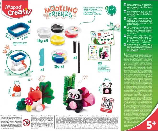 Creative Modeling Kit for Kids with Panda and Fox Figures