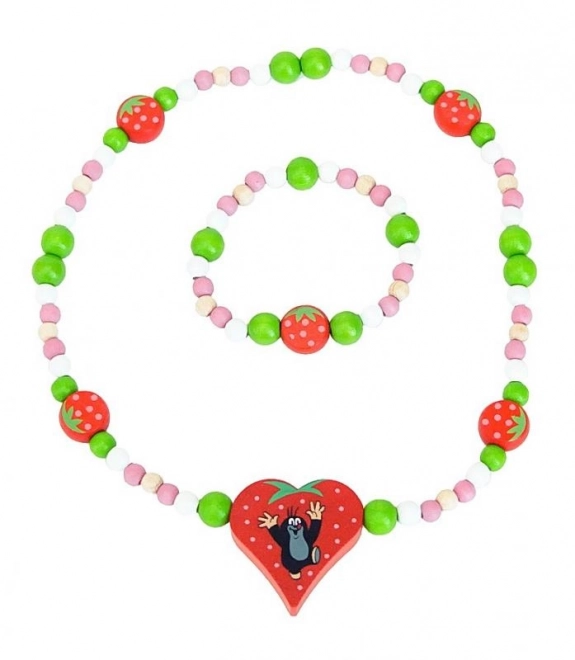 Jewelry Set With Little Mole And Strawberries