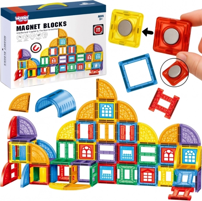 Magnetic Building Set 3D WOOPIE – Educational Castle Set, 100 pcs