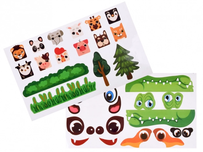 Large Colorful Toy Bricks with Zoo Animals and Stickers