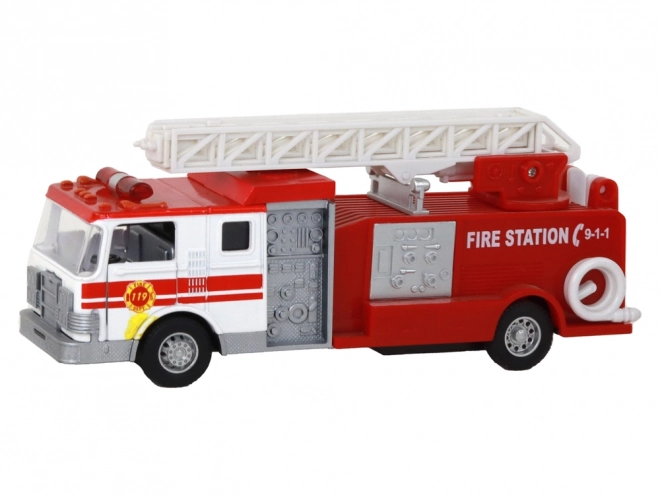 Friction-Powered Fire Truck with Sound and Extendable Ladder