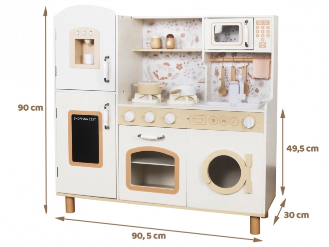 Beautiful Large Wooden Children's Kitchen Oven Washer with Refrigerator ZA5271