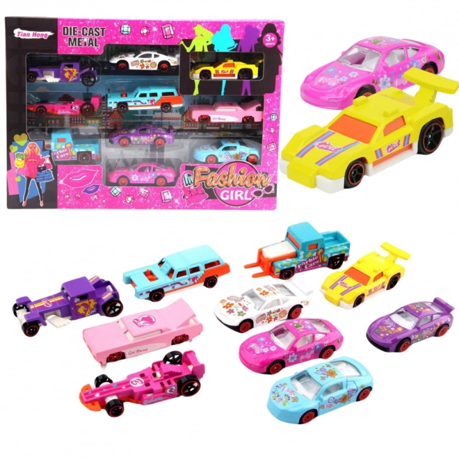 Set of Pink Toy Cars for Girls