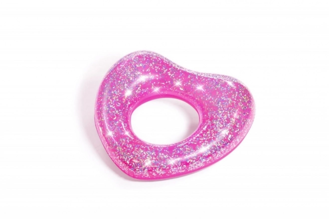 Heart-Shaped Glitter Swimming Ring