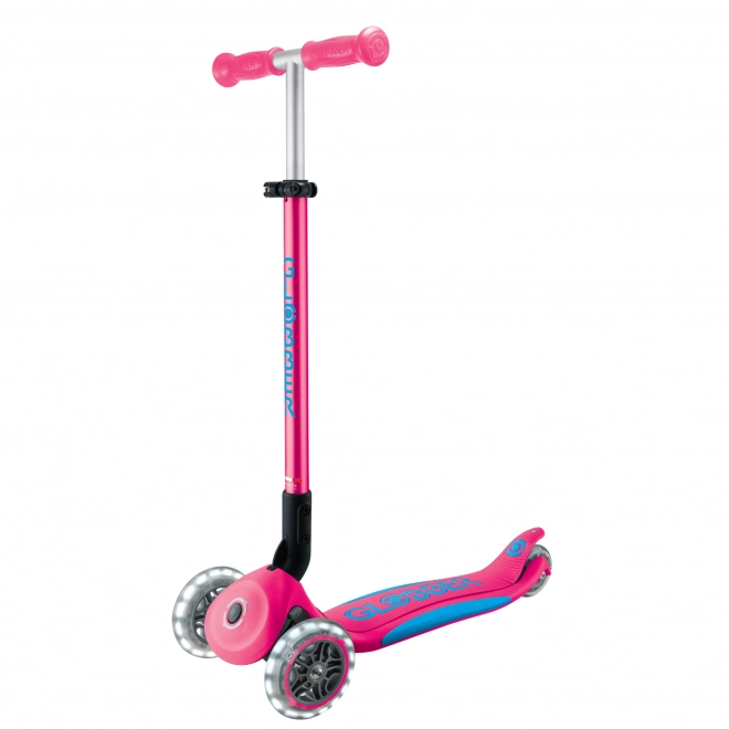 Kids Foldable 3-Wheel Scooter with LED Lights - Fuchsia Pink