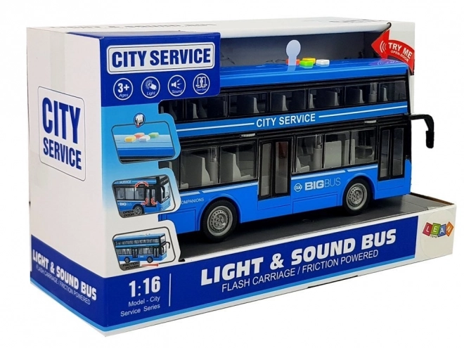 Double Decker Toy Bus with Friction Drive and Light & Sound