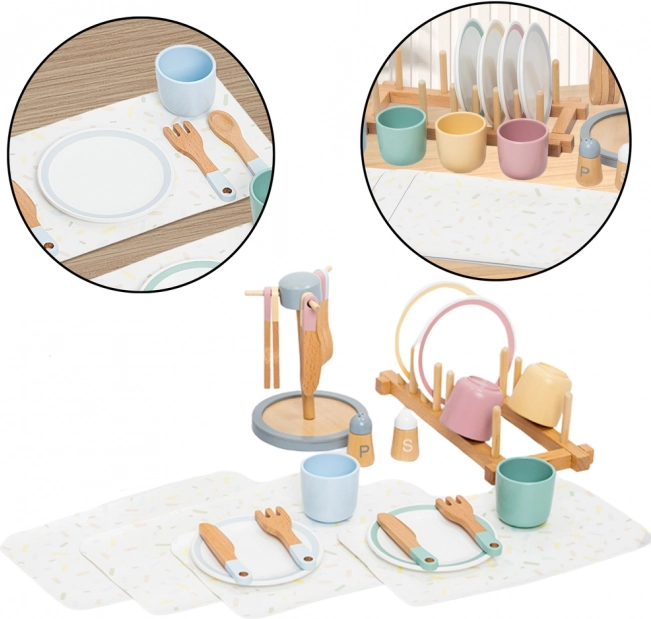 Wooden Dish Set for Children 33 pcs