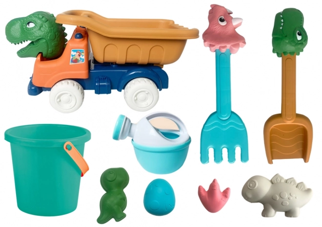 Dinosaur Sand Toy Set with Dump Truck and Bucket