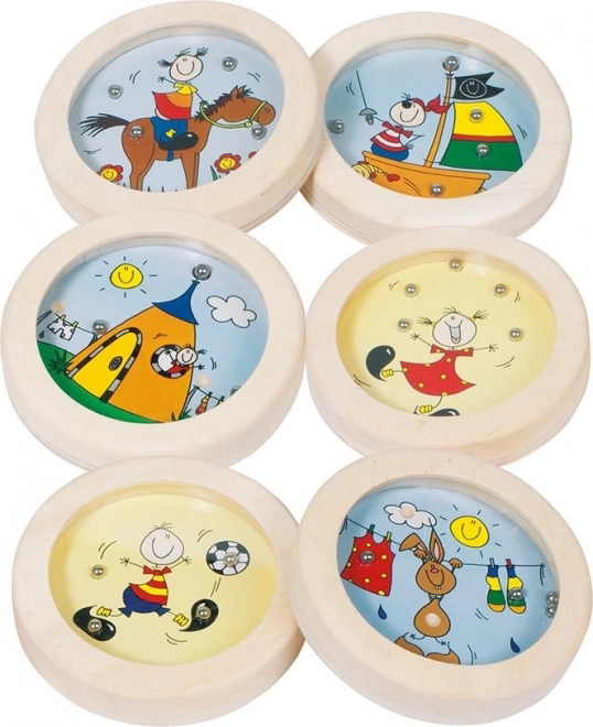 Goki Ball-to-Hole Skill Game Cheerful Figures