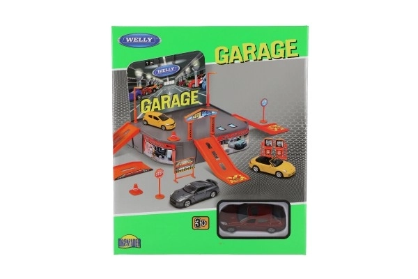 Welly Garage with Porsche Toy Car