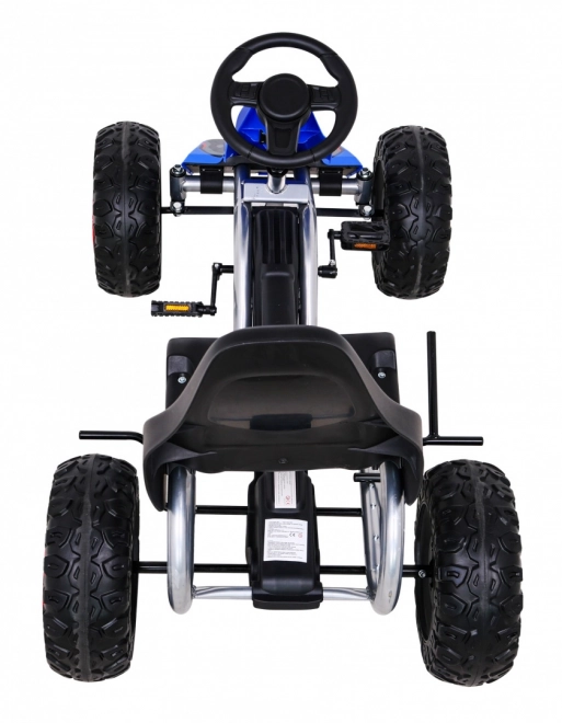 Large Pedal Go-Kart Strong for Children Blue + 100 kg Capacity + EVA Wheels + Hand Brake + Sports Seat