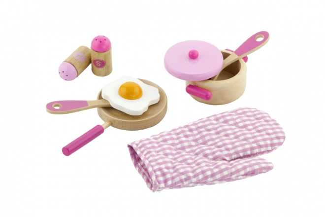 Wooden Kitchen Playset - Pink