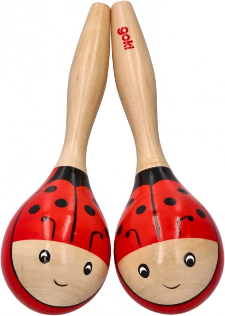 Maracas in legno coccinella – set da 2 pz