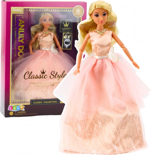 Anlily Doll in Powder Evening Dress, Movable Limbs, Blonde Hair