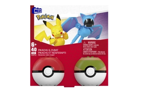 Megablok Pokémon Poké Ball with Pikachu and Zubat