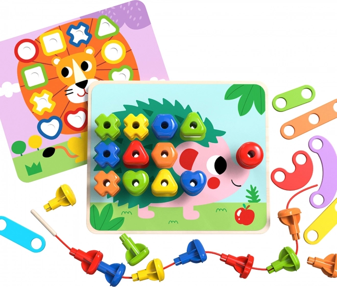 Tooky Toy višenamjenska ploča s raznobojnim vijcima za učenje oblika