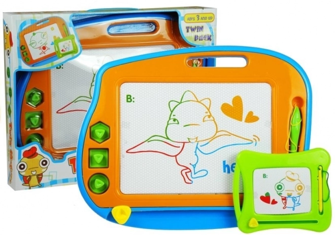 2-in-1 Magnetic Drawing Board Set with Stamps