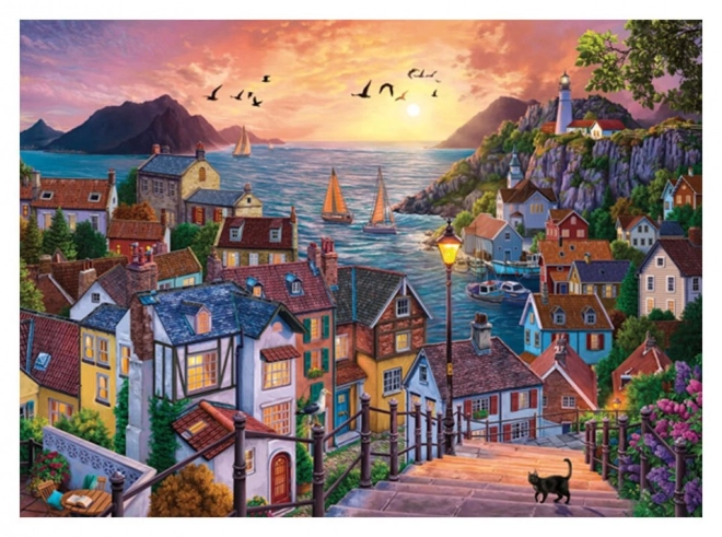 Sunset Seaside City Jigsaw Puzzle 1000 Pieces