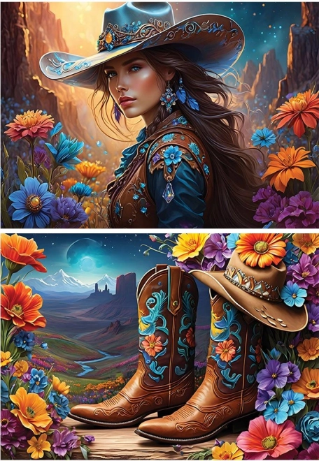 Puzzle Farmer Girl and Boots 2x500 pieces