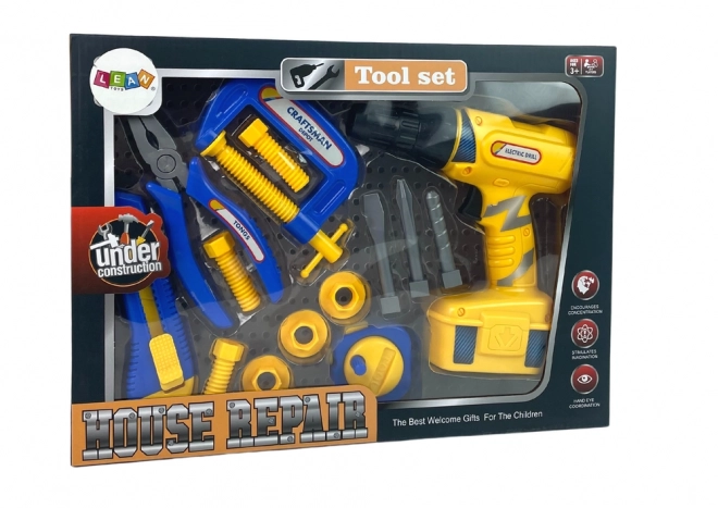 Battery Powered Toy Drill Set for Kids