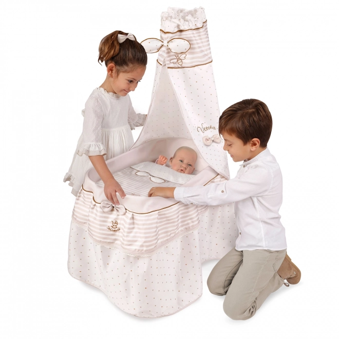 Decuevas Doll Cradle with Canopy and Quilt Verona