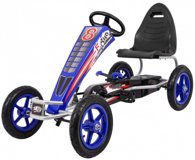 Go-kart Full Ahead AIR with Pedals for Kids 3+ Blue + Adjustable Seat + Inflatable Tires + Hand Brake