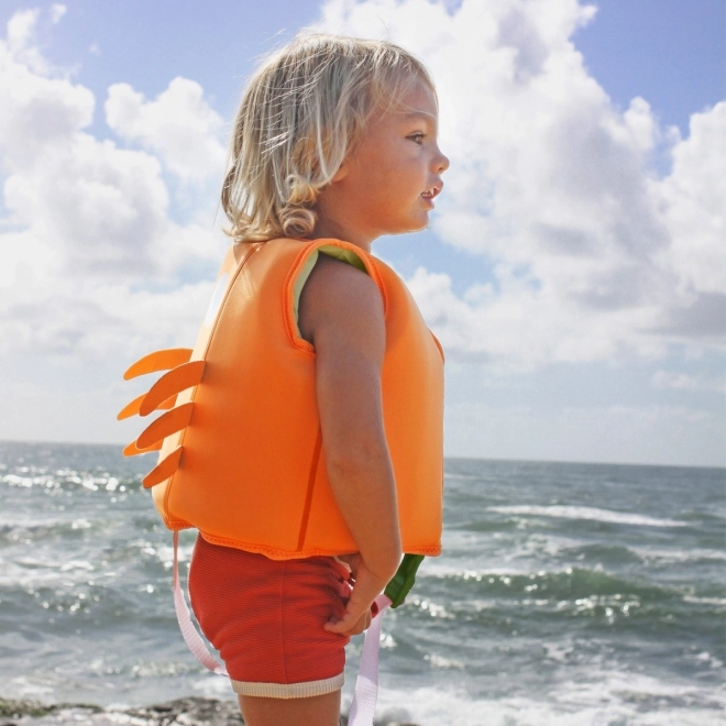 Swim Vest for Toddlers 2-3 Years - Sonny the Sea Creature Neon Orange